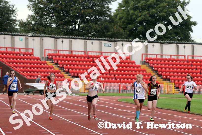 Girls under-15s 200 metres at the Gateshead Tartan Games Open.